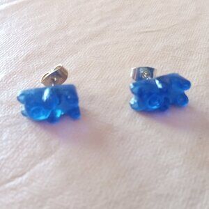 Blue gummy bear earrings